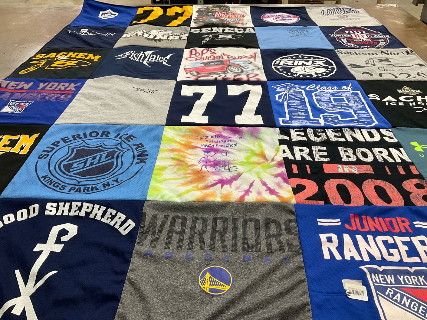 T-shirt quilt featuring warriors basketball by Tracy from NY