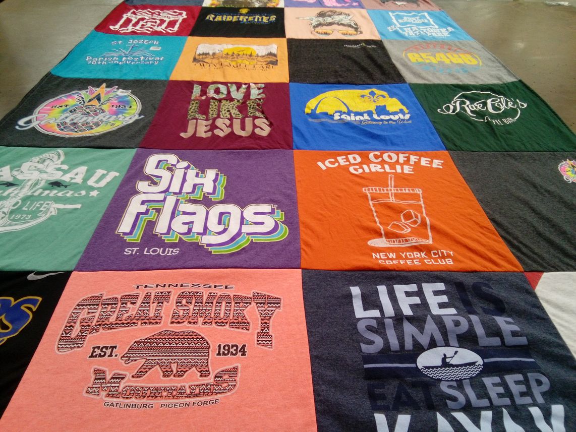 T-shirt quilt from parish university, st joseph university by Theresa from MO