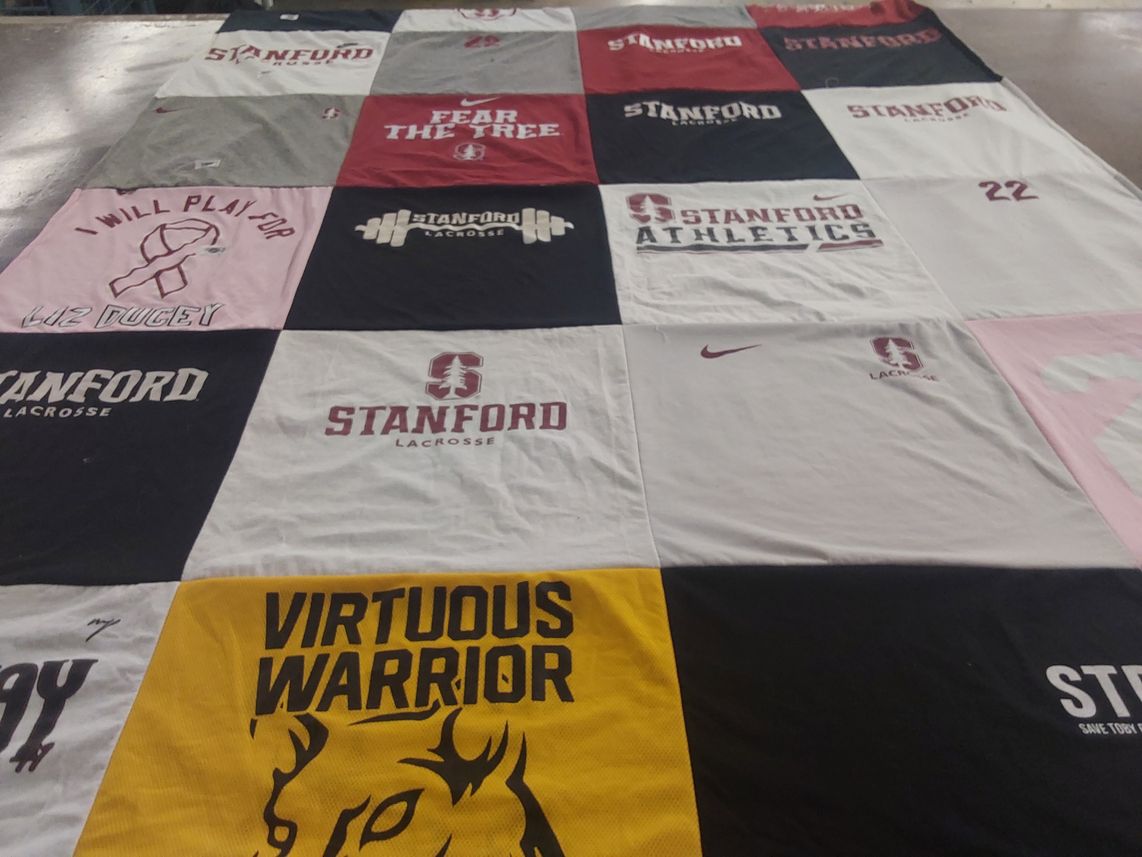 T-shirt quilt from stanford university by Lisa from CA