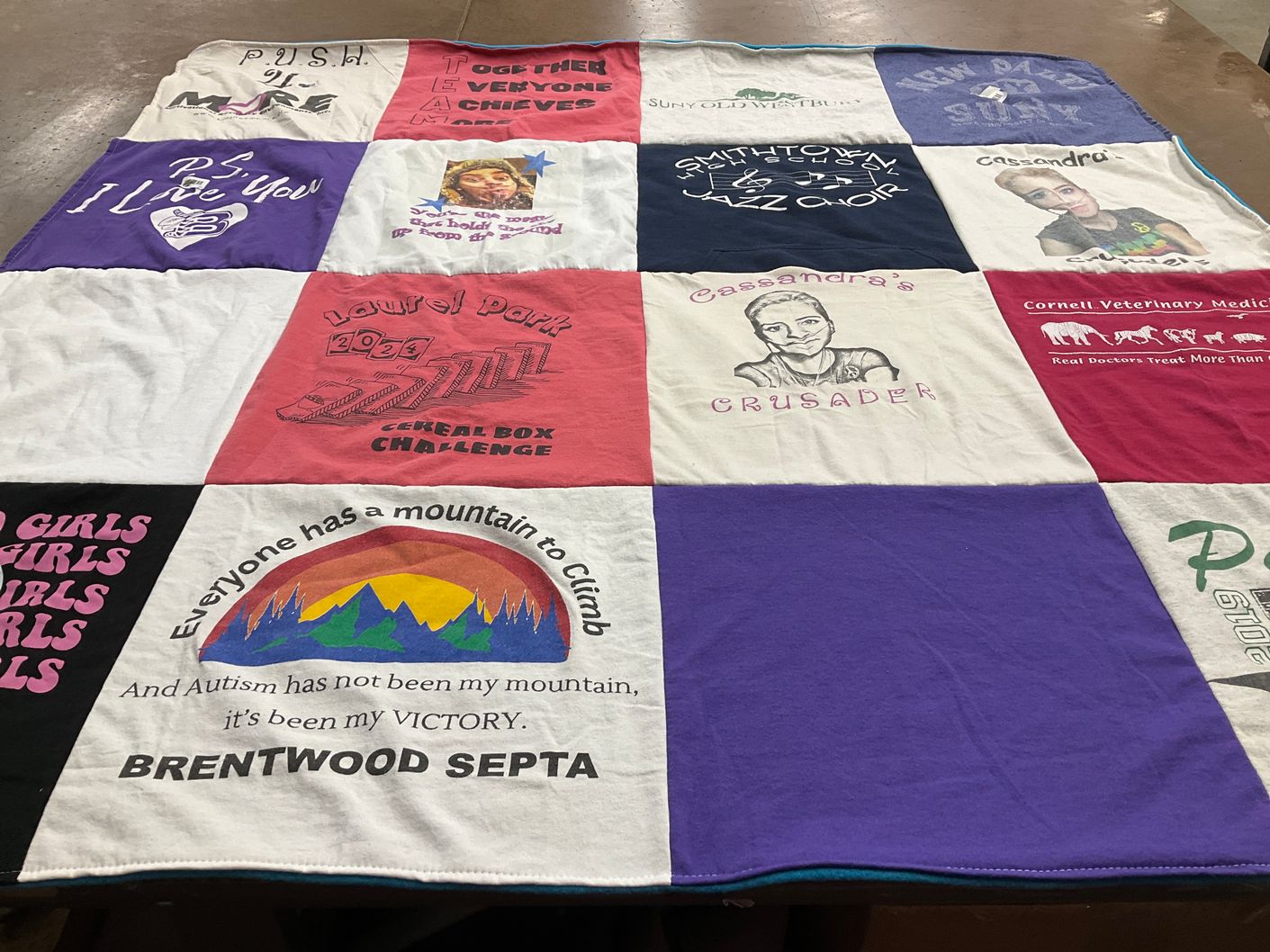 T-shirt quilt from suny old westbury, smithtown high school east by Jenna from NC