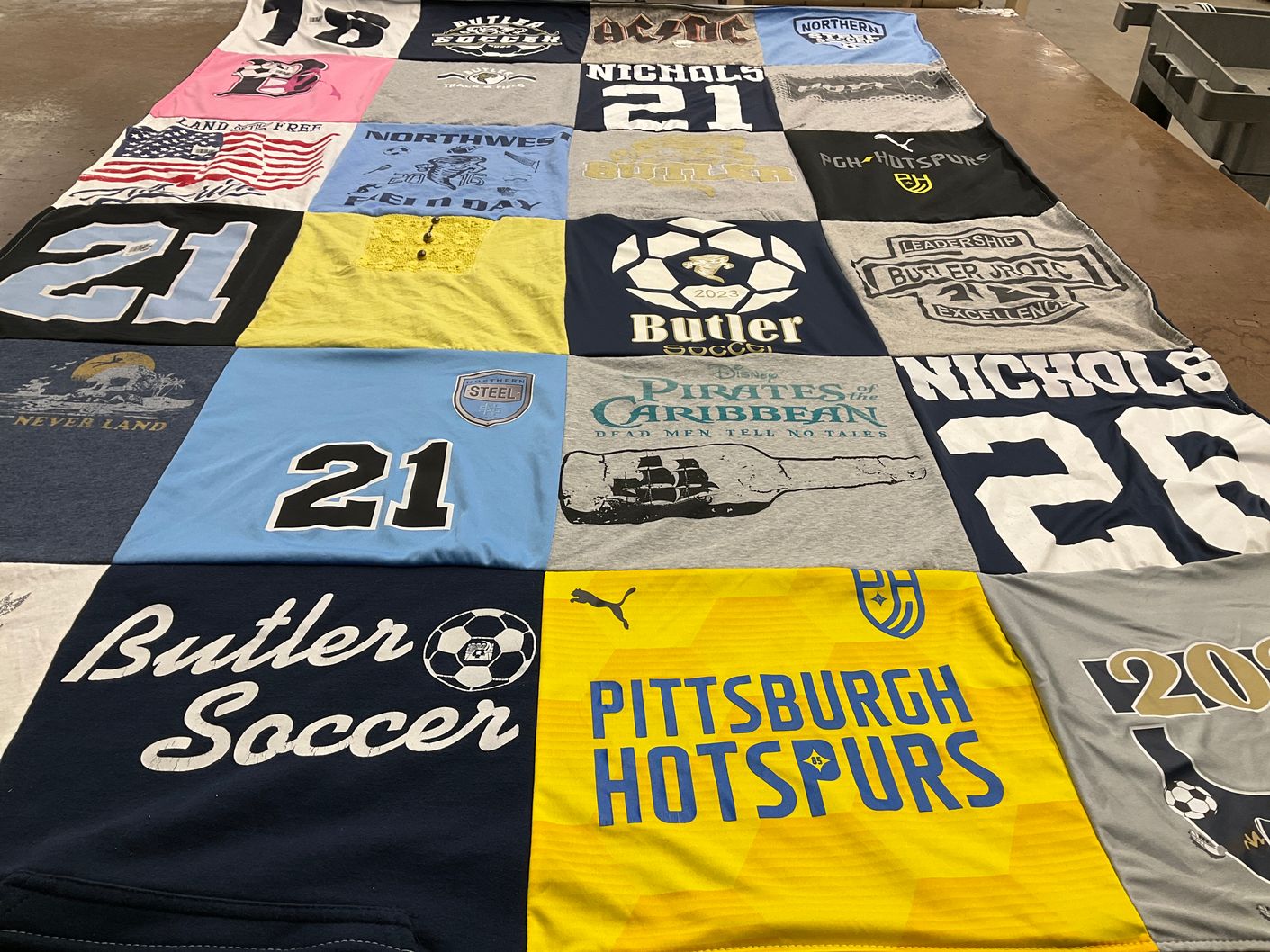 T-shirt quilt featuring pittsburgh hotspurs by Courtney  from PA