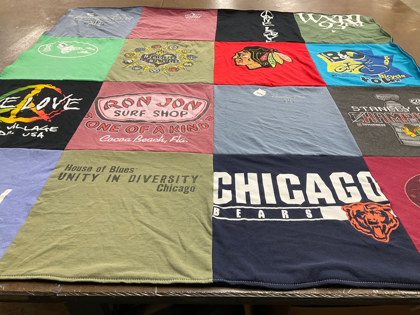 T-shirt quilt featuring chicago bears by Jean from IN