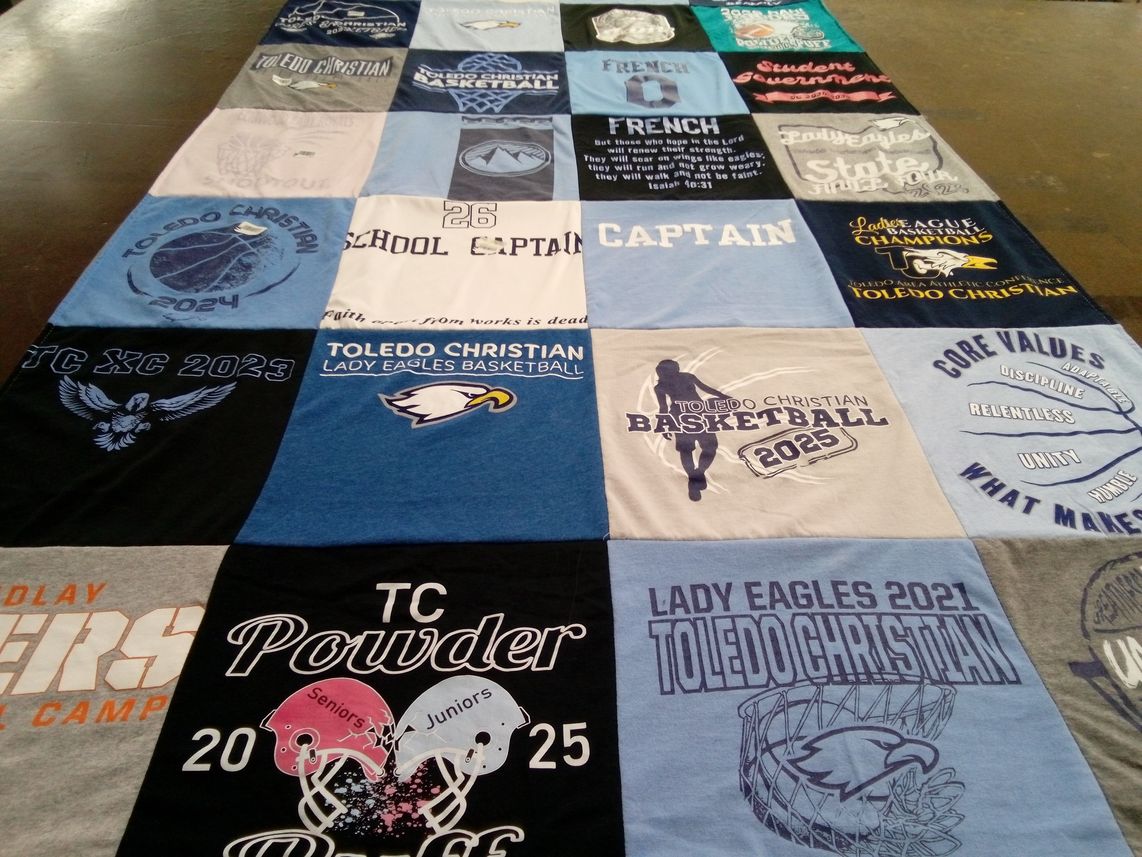 T-shirt quilt featuring toledo christian eagles basketball by Sarah from OH