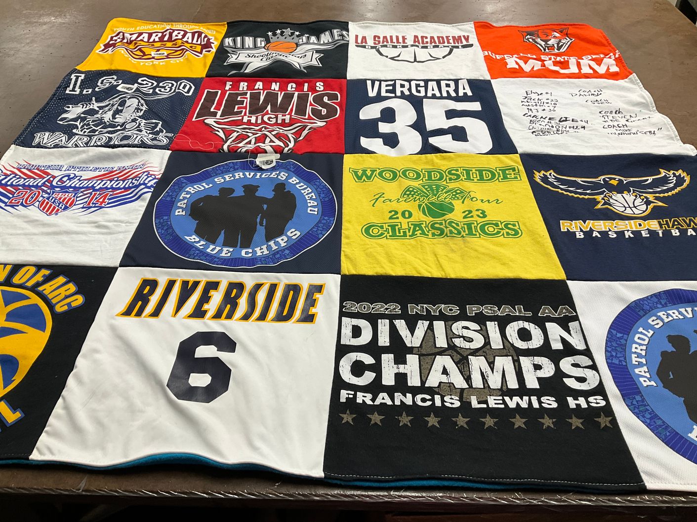 T-shirt quilt featuring riverside hawks basketball by Monica from NY