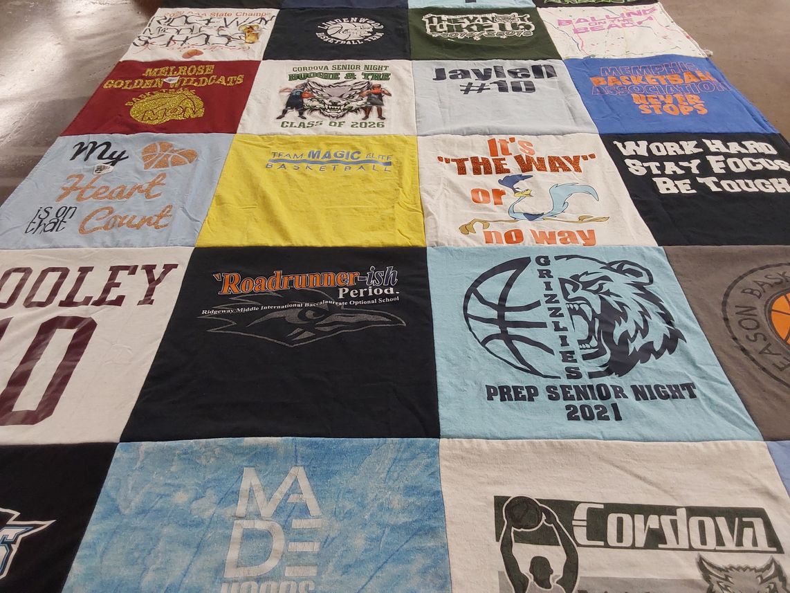 T-shirt quilt featuring memphis grizzlies, melrose golden wildcats by Yukeshi from TN