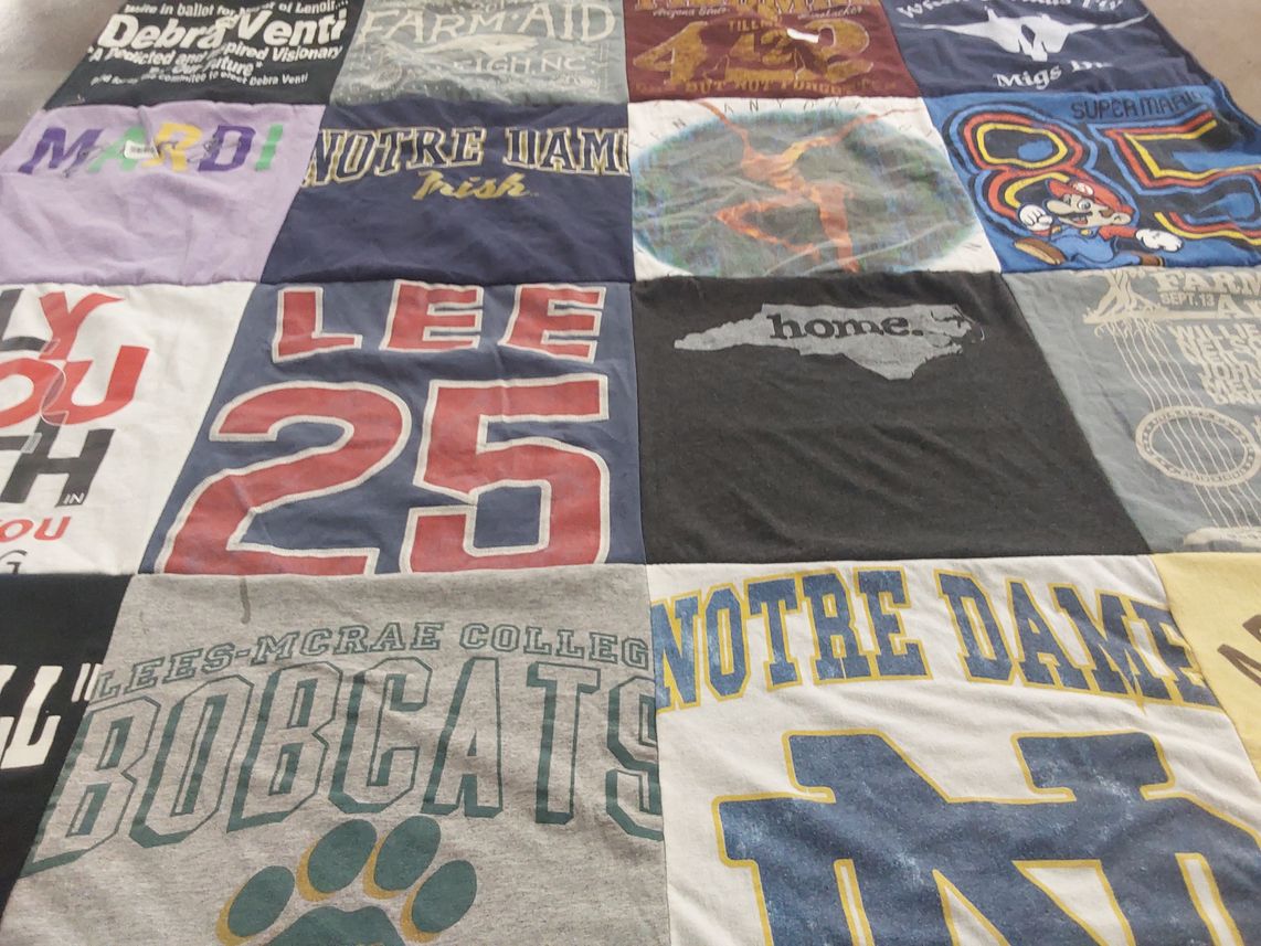 T-shirt quilt featuring lees-mcrae college bobcats by Debra from IN