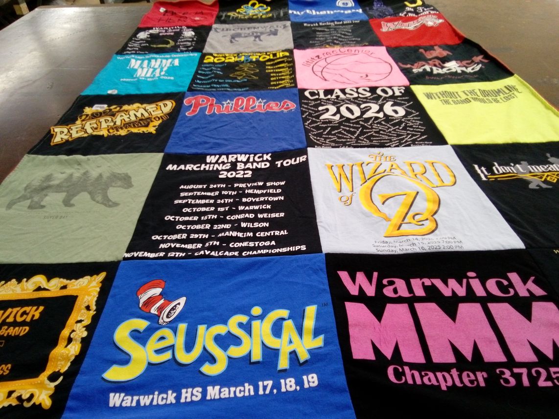 T-shirt quilt from warwick high school by Cherie from PA