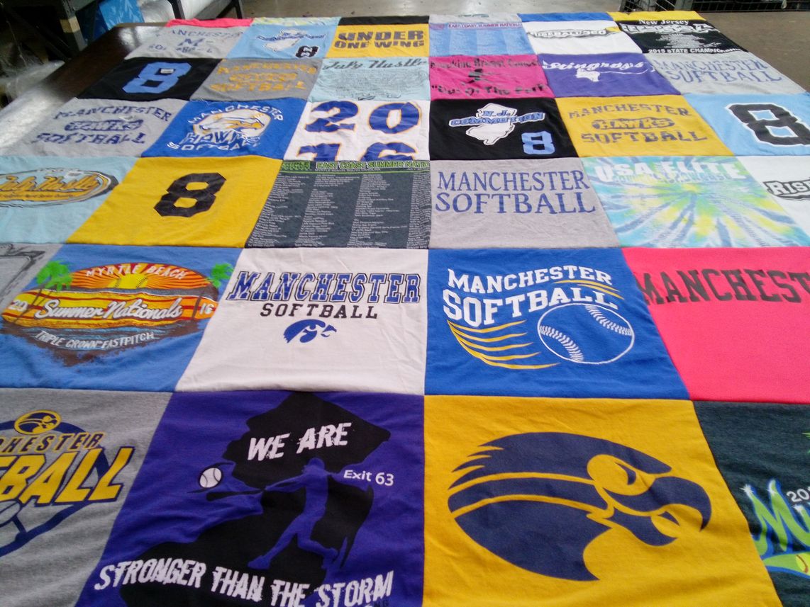 T-shirt quilt featuring manchester softball by Tammy from NJ