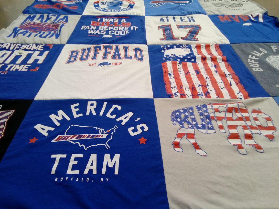 T-shirt quilt featuring buffalo bills by Pamela from NC