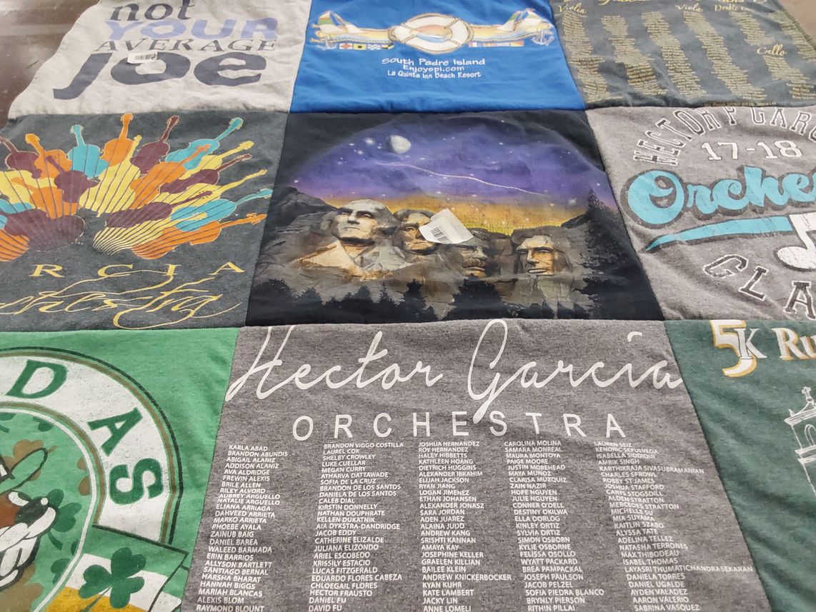 T-shirt quilt from rgcja university by Mary from TX