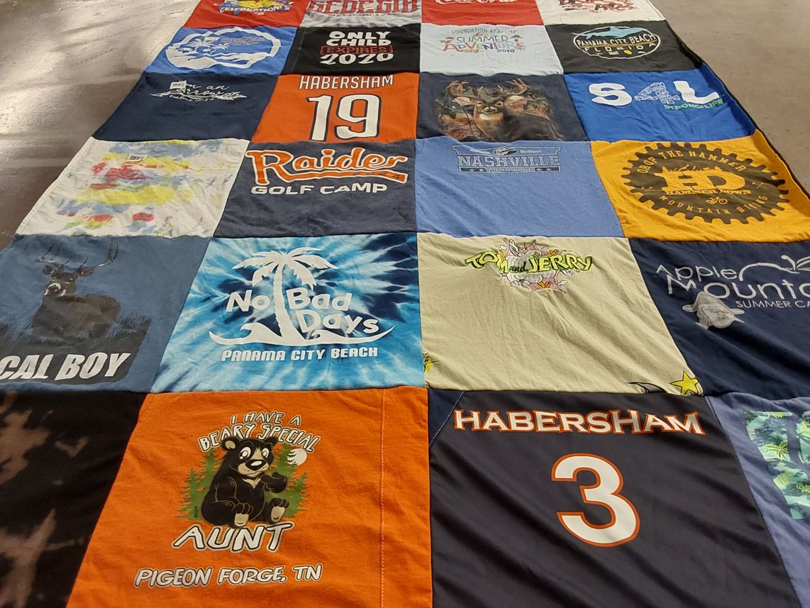 T-shirt quilt from habersham university by Megan from GA