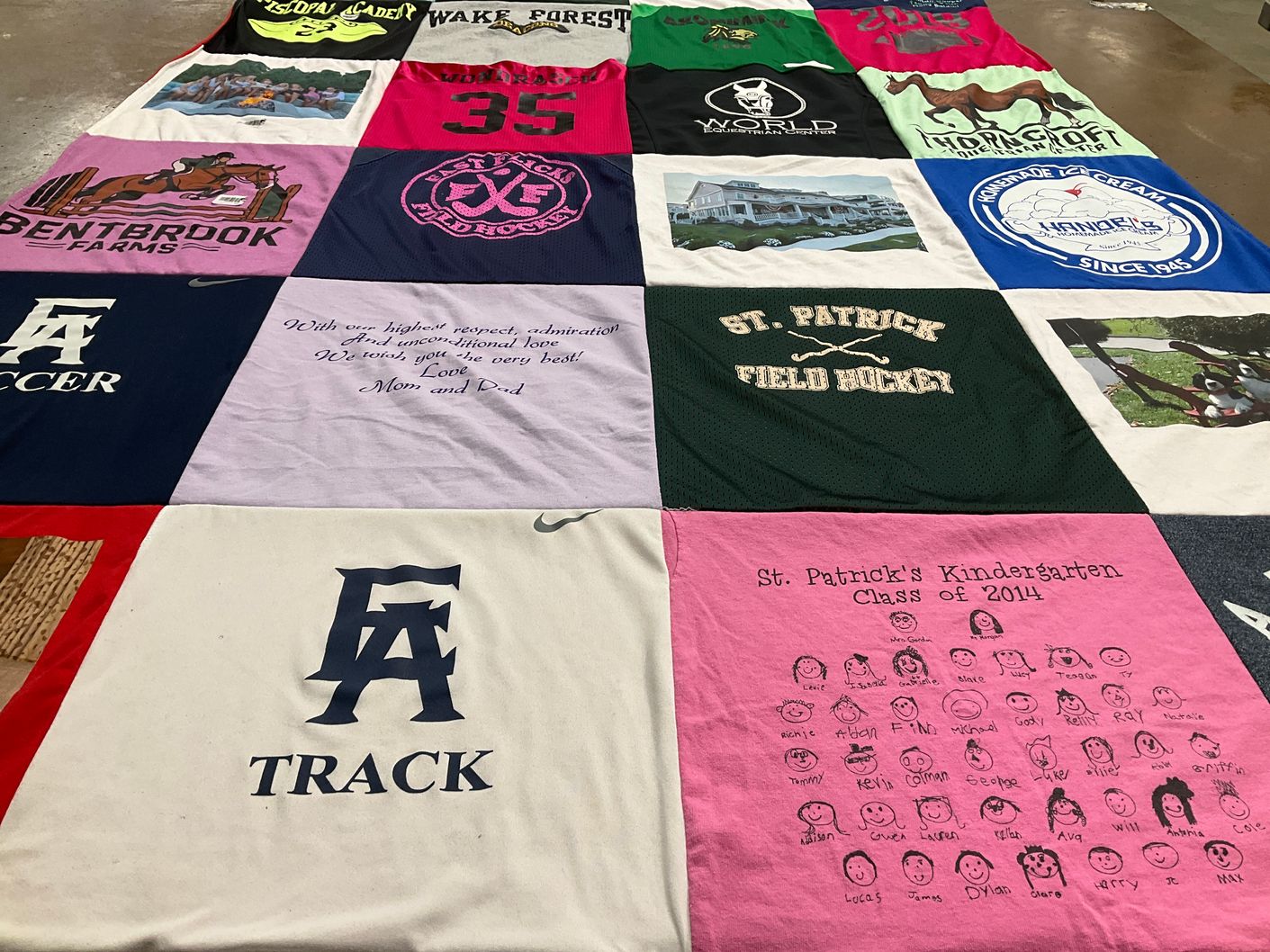 T-shirt quilt featuring st. patrick's field hockey, fa soccer by Mike from PA
