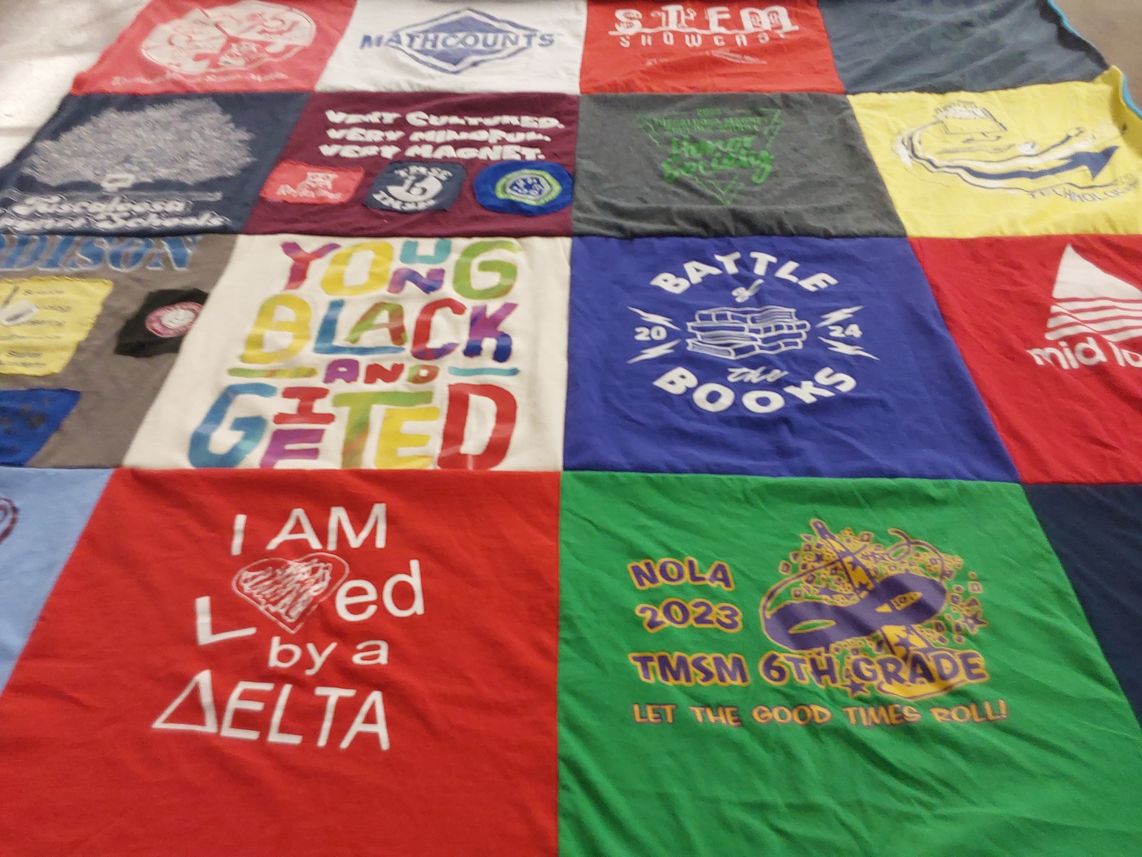 T-shirt quilt from tmsm middle school by Gaston from AL