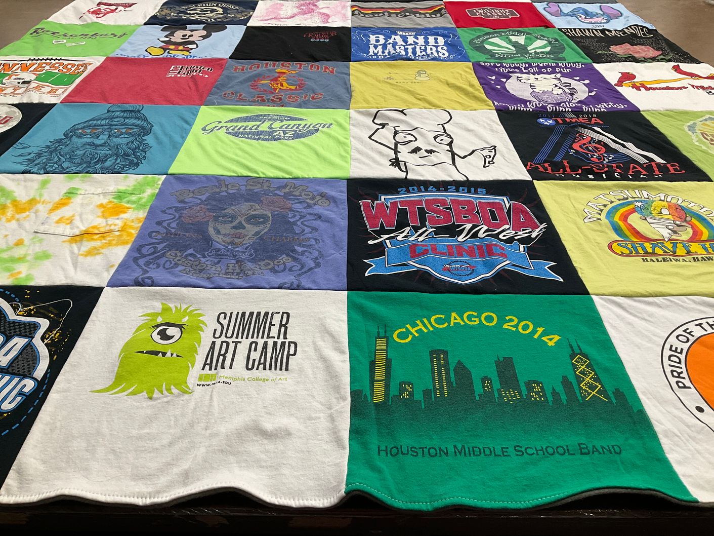 T-shirt quilt from memphis college of art by Kathryn from TN