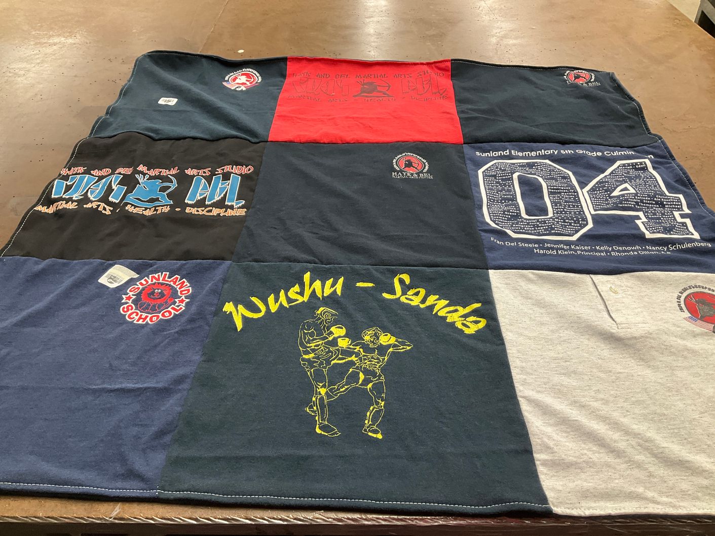 T-shirt quilt from sunland elementary school by Lara from CA