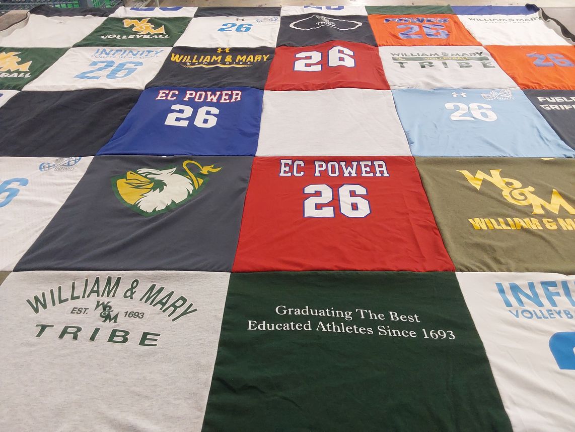 T-shirt quilt from william & mary university by Jacqueline from FL