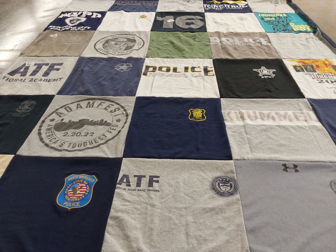 T-shirt quilt from north brunswick state college by Ryan from LA