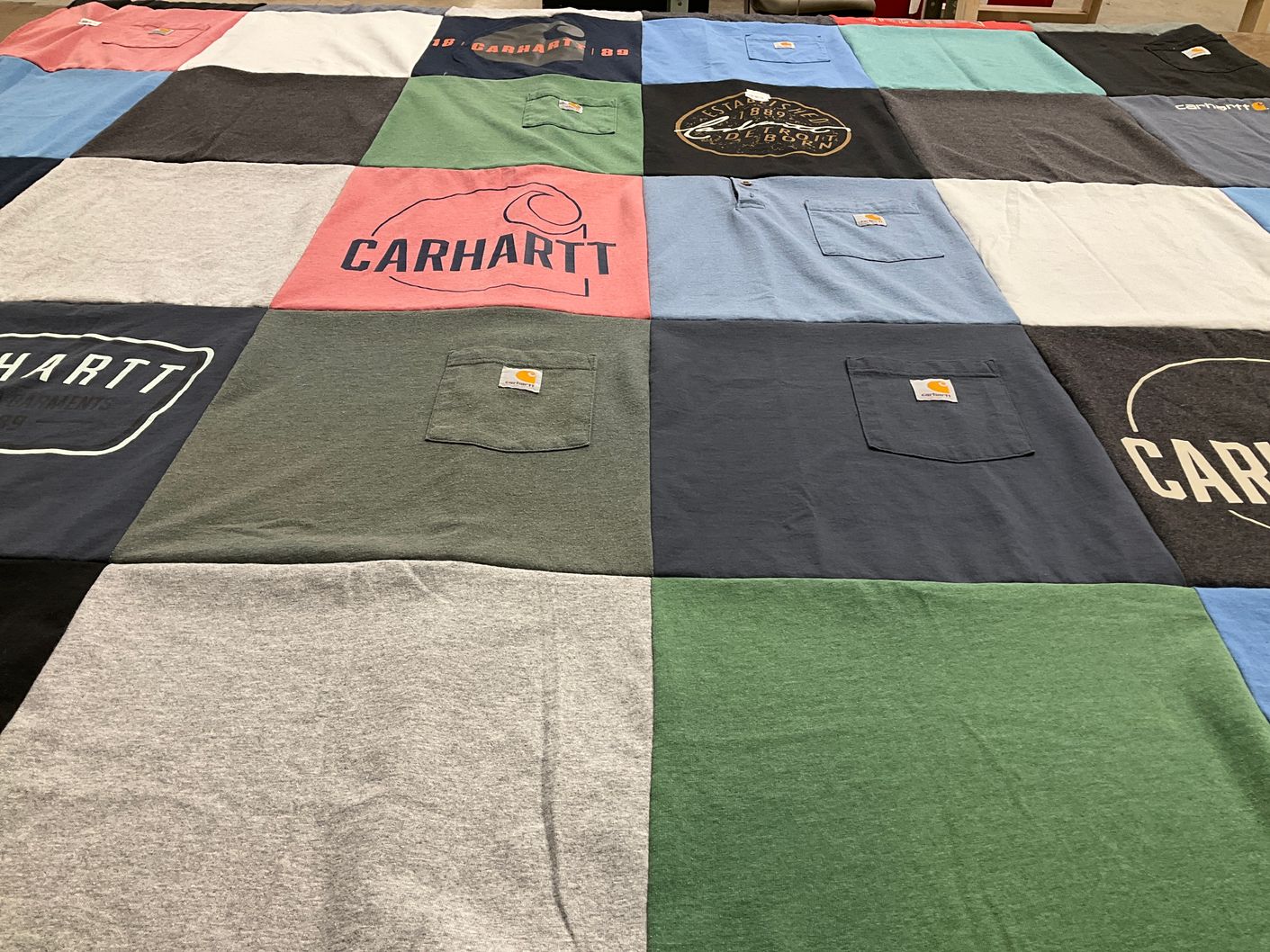 T-shirt quilt with crafting, upcycling themes by Sally from IA
