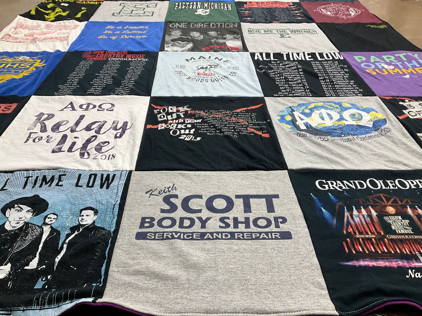 T-shirt quilt from eastern michigan university by Caroline from MI
