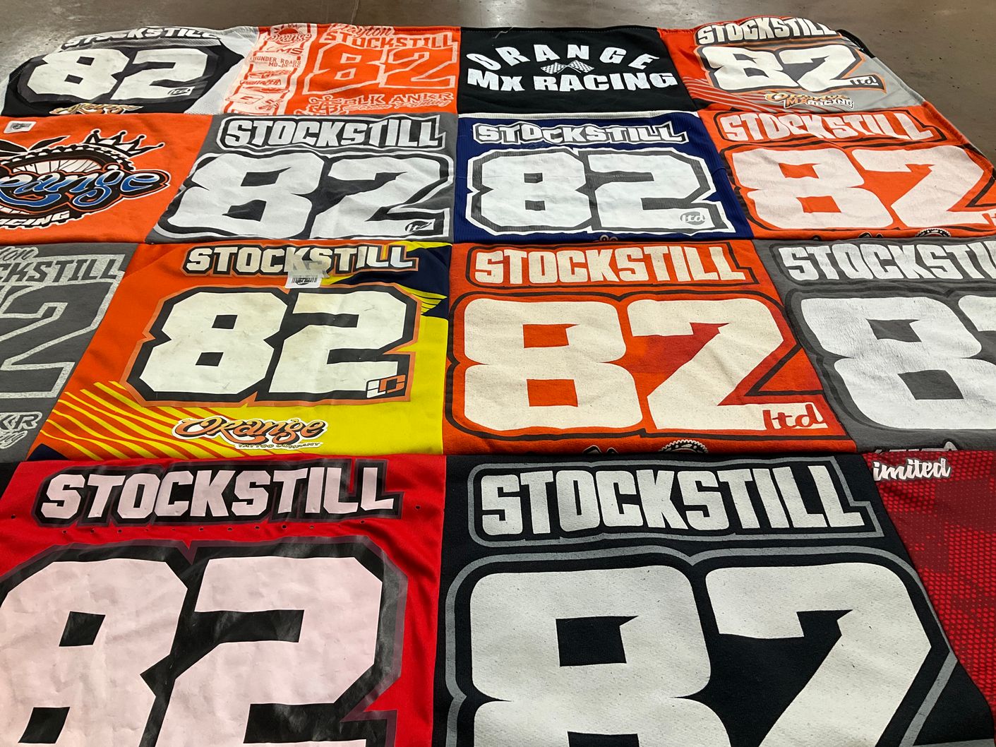 T-shirt quilt with racing themes by Michele from MD