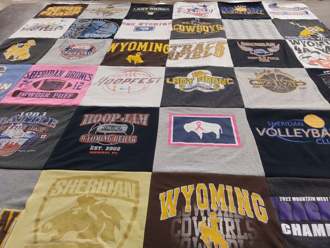 T-shirt quilt featuring sheridan broncs, wyoming cowboys by Jordan from WA