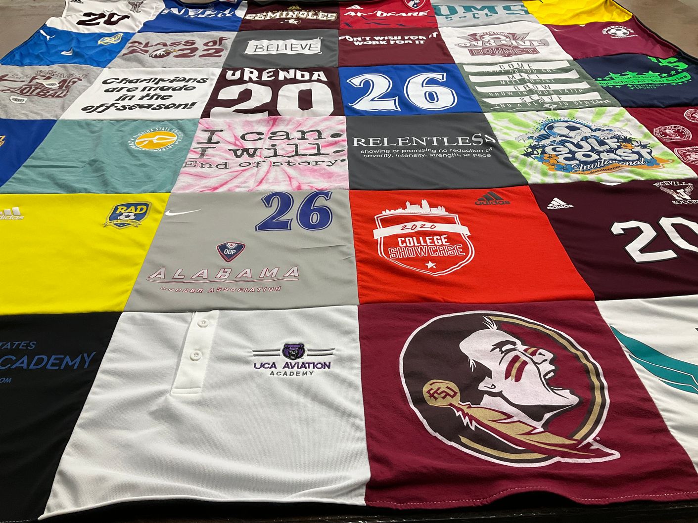 T-shirt quilt featuring seminoles soccer by Nichole from FL