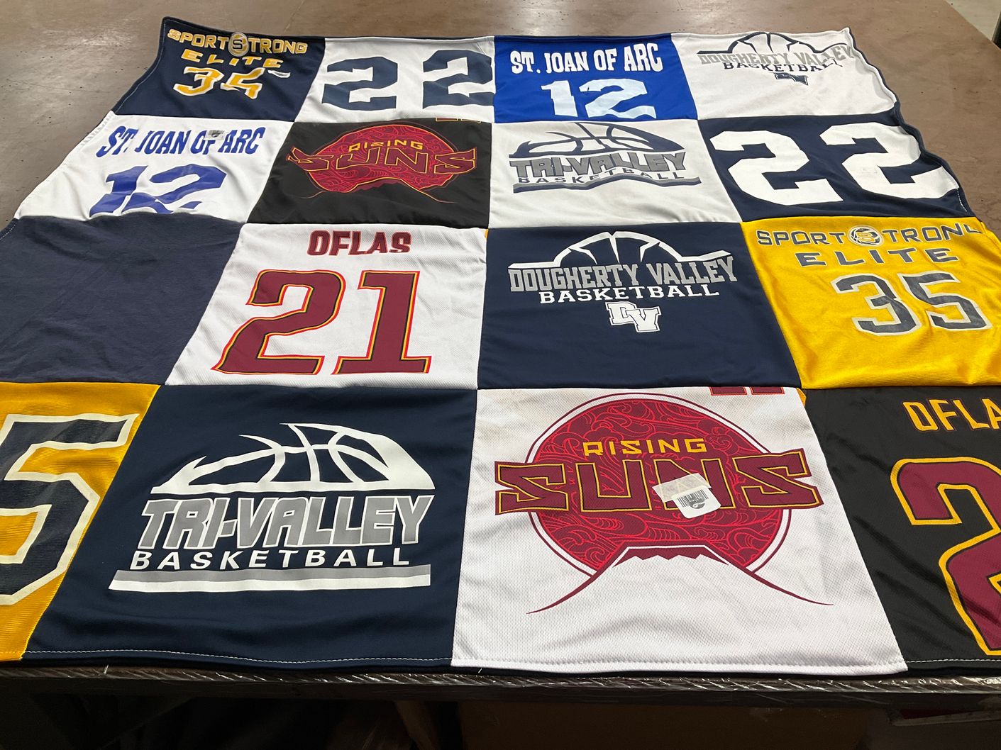 T-shirt quilt featuring dougherty valley basketball, tri-valley basketball by Marilyn from CA