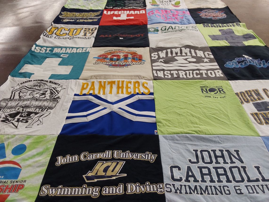 T-shirt quilt featuring panthers by Kendall from VA