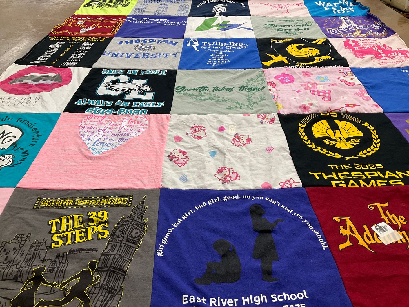 T-shirt quilt from east river high school, the thespian university by Jillian from FL