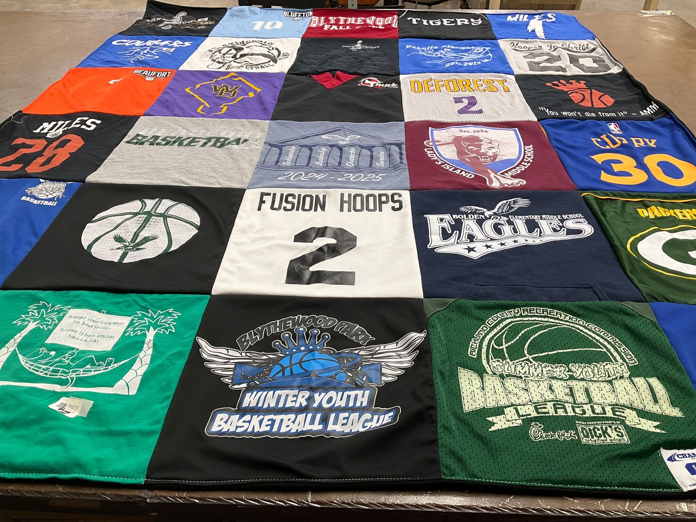 T-shirt quilt featuring deforest tigers by Shanavia from SC
