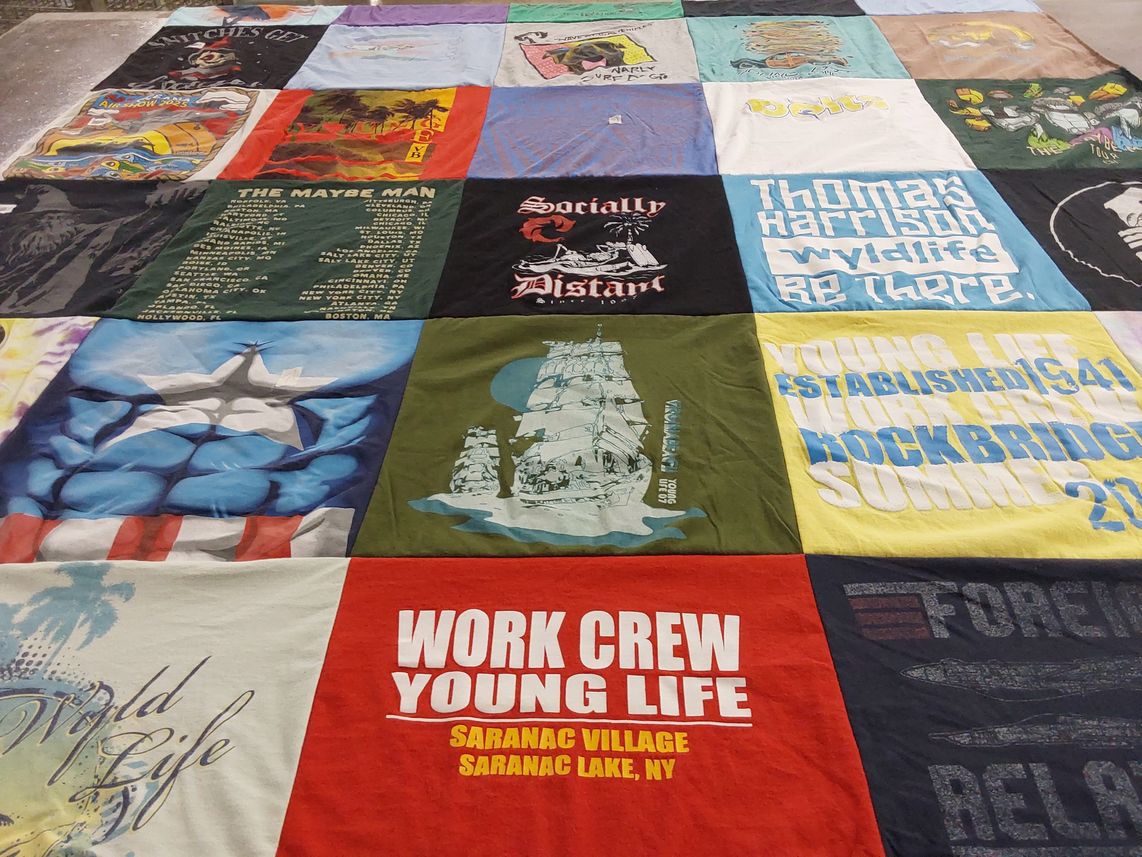 T-shirt quilt with outdoor activities themes by Rob from VA