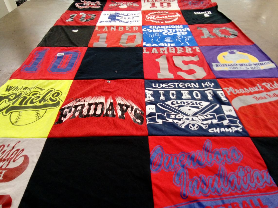 T-shirt quilt from lambert high school, western kentucky university by Elizabeth from KY