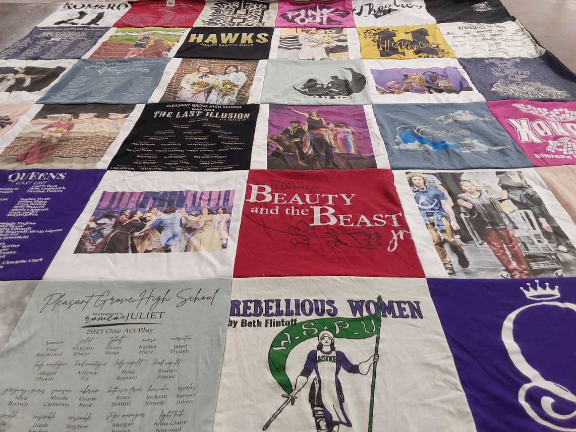 T-shirt quilt featuring hawks by Geri from AR