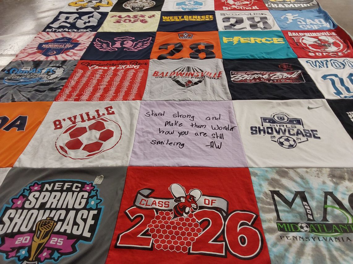 T-shirt quilt from baldwinsville high school by Jennifer from NY
