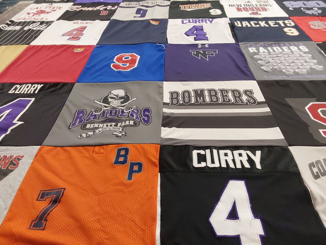 T-shirt quilt featuring raiders, wildcats by erin from GA