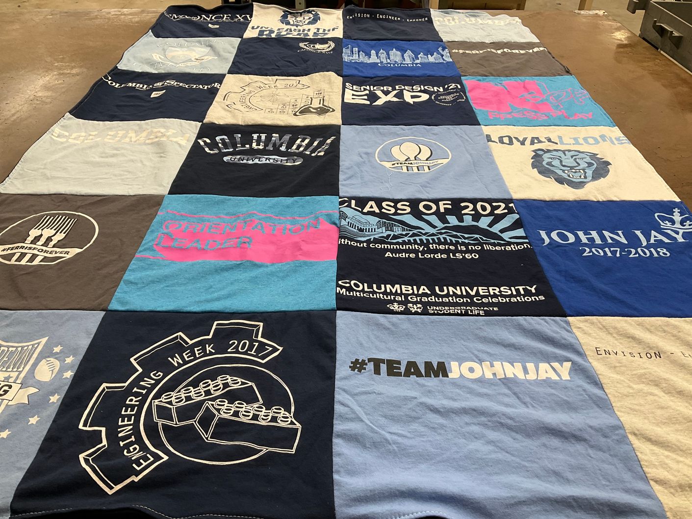 T-shirt quilt featuring loyallions by Liana from NY