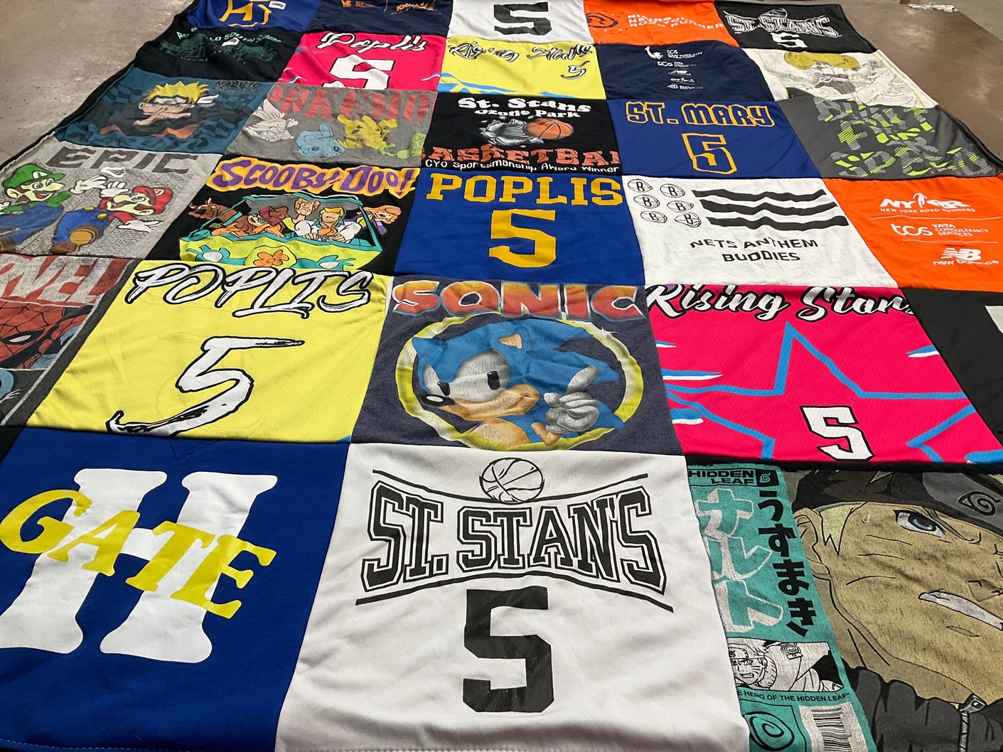 T-shirt quilt featuring rising stars basketball by Jennifer from NY