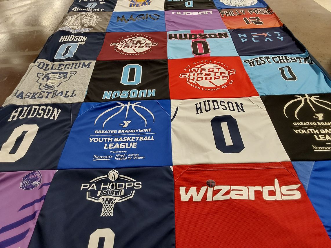 T-shirt quilt from hudson college by Theresa from PA