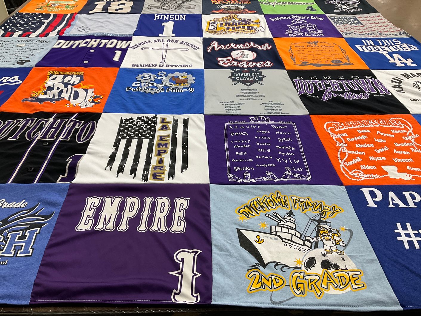 T-shirt quilt from dutchtown primary school, dutchtown high school by Amy from LA