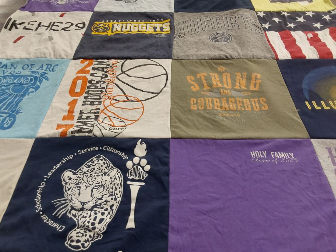 T-shirt quilt featuring denver nuggets by Lisa from CO