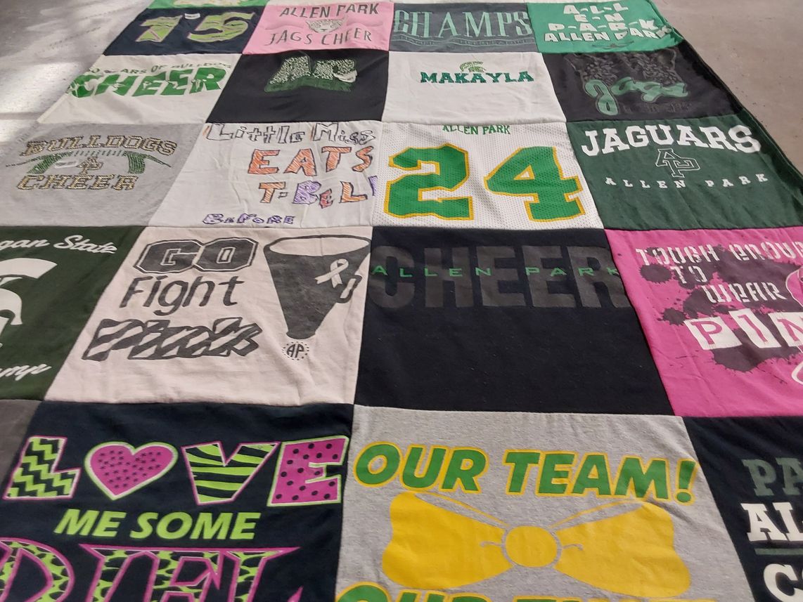 T-shirt quilt featuring allen park jaguars by Elizabeth  from MI