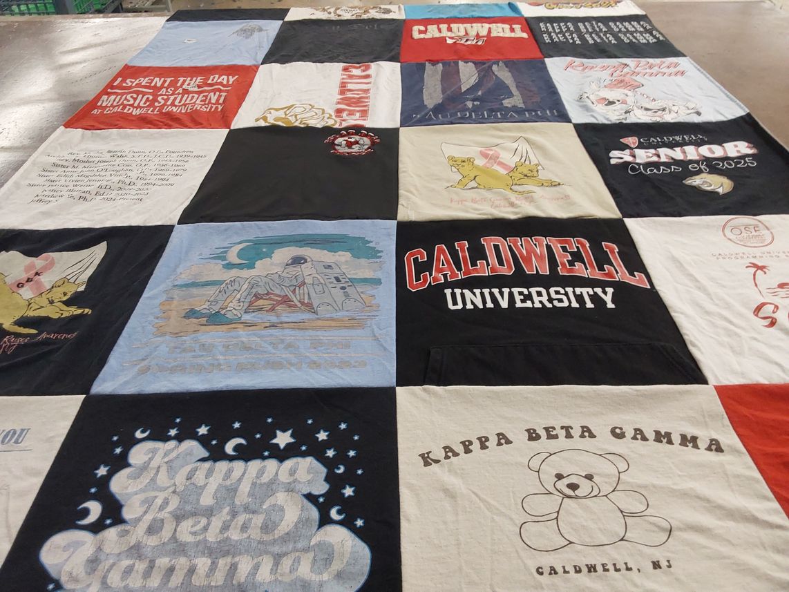 T-shirt quilt from caldwell university by Noreen from NJ