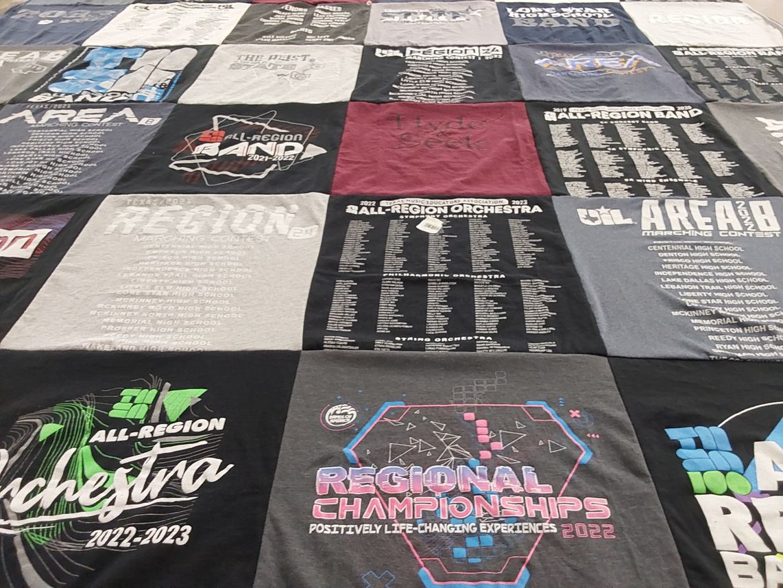 T-shirt quilt from centennial high school, dentont high school by Kim from TX