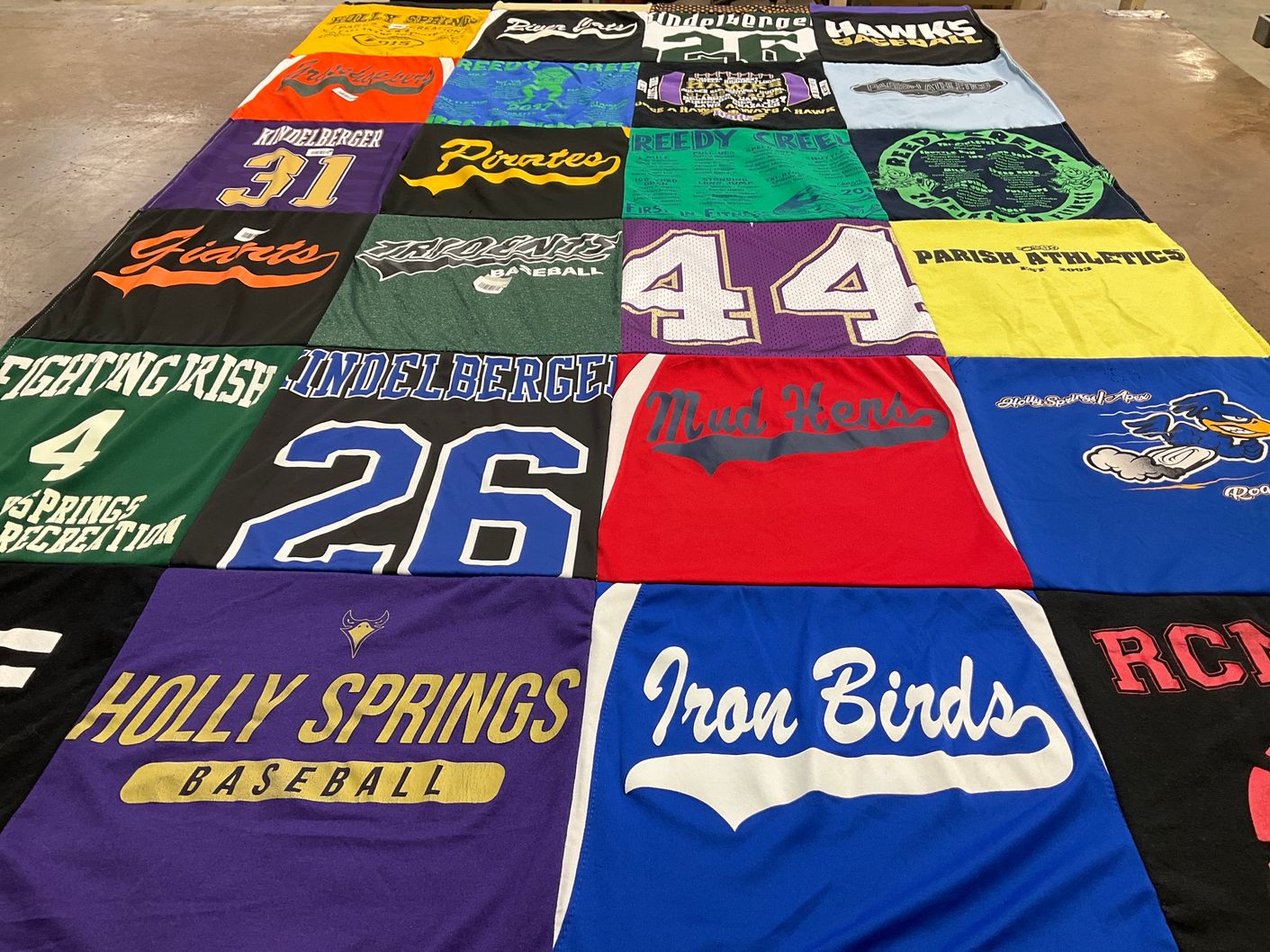 T-shirt quilt featuring hawks baseball, pirates by Dana from NC
