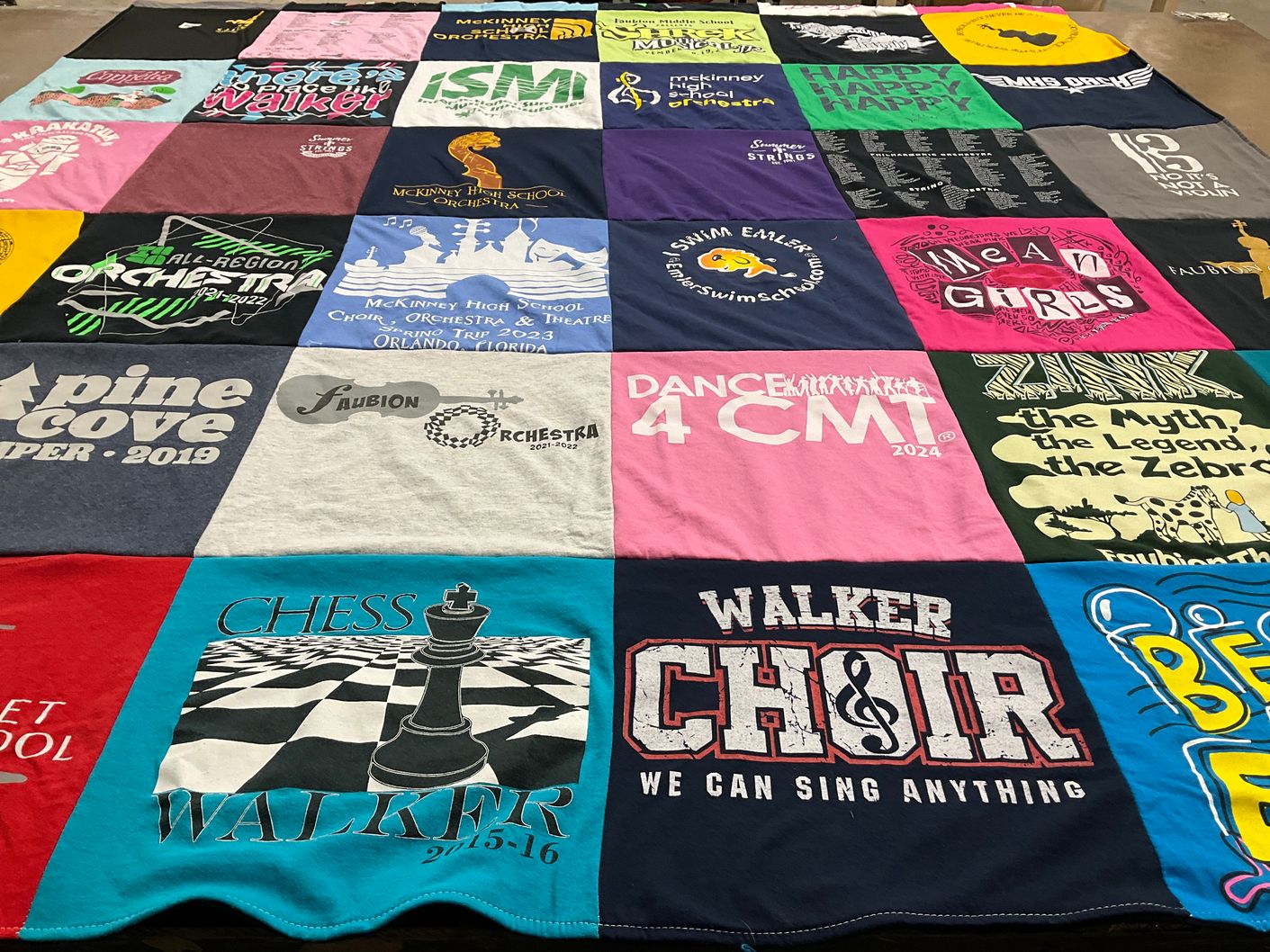 T-shirt quilt from mckinney high school by Melody from TX