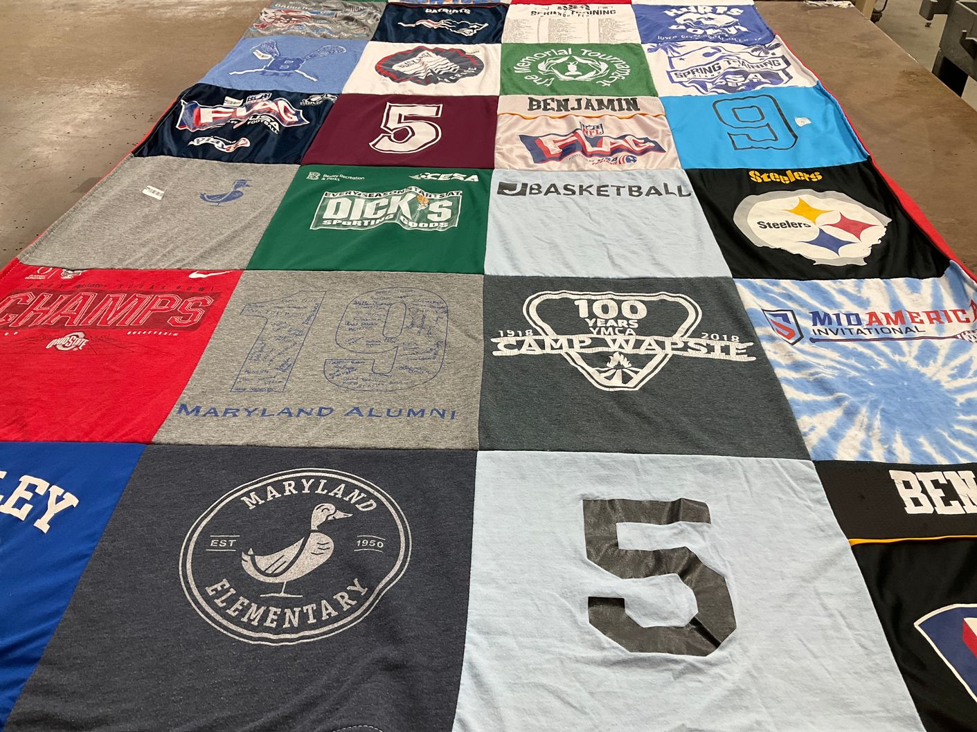 T-shirt quilt from maryland elementary school by Kerri from OH