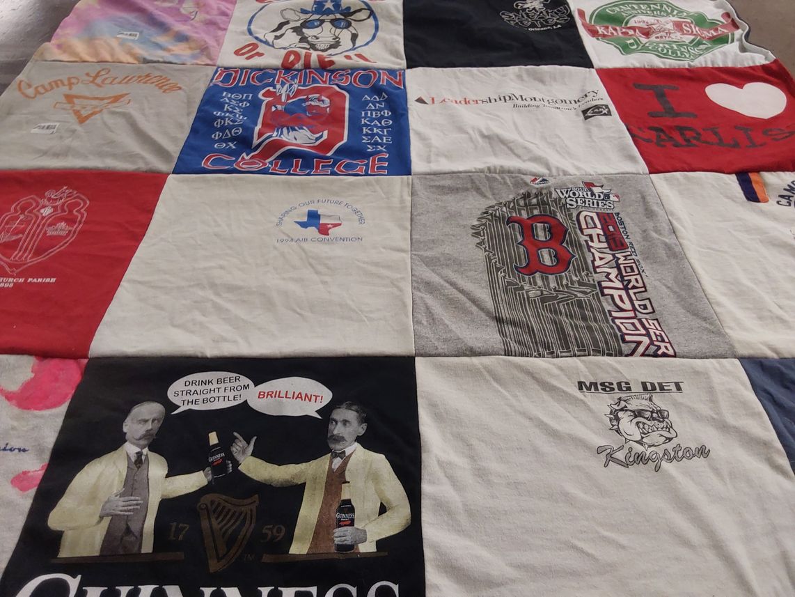 T-shirt quilt featuring boston red sox by Gail from MD