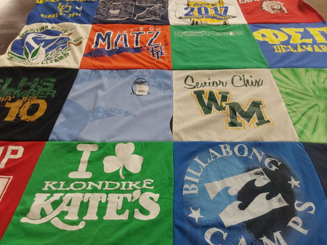 T-shirt quilt from towson university, delaware university by Lori from DE
