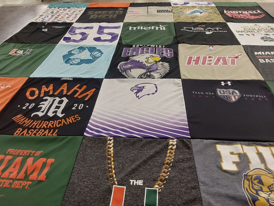 T-shirt quilt featuring miami heat by Lisbeth from FL