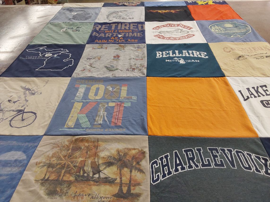 T-shirt quilt with outdoor activities, local culture themes by Joe from MI